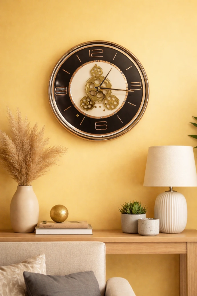 wall clock hanging on the wall