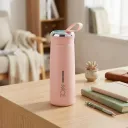 NICE Glass Water Bottle – 400ml Portable Travel Flask with Protective Shell & Carry Strap