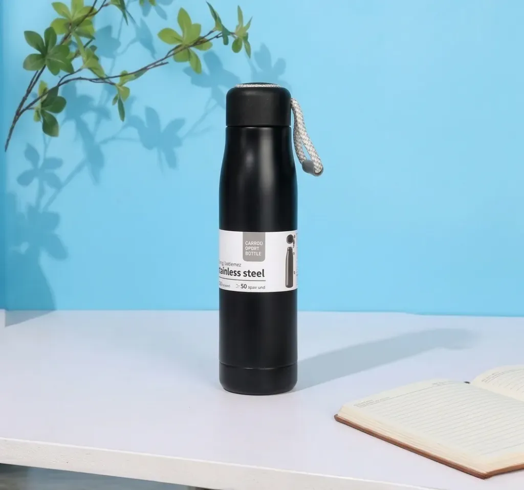 Water Bottle with Portable Lid Metal Vacuum Insulated Stainless Steel | Reusable Leak Proof Flask 24 Hours Hot and Cold for Office, Travel Bottle