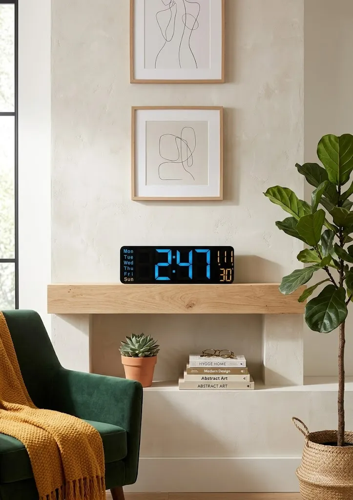 Large Digital LED Wall Clock with Remote & Temperature Display 🕒✨