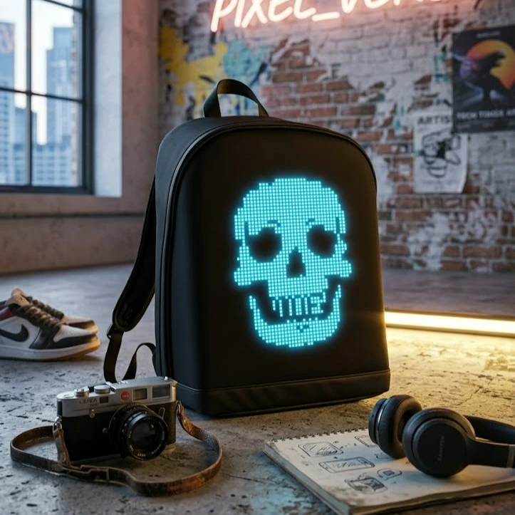 Smart LED Backpack with Programmable Pixel Art Display – Waterproof Laptop Bag for Men & Women 🎒✨