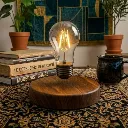 💡 Magnetic Levitation Floating Light Bulb – Walnut Wood Base