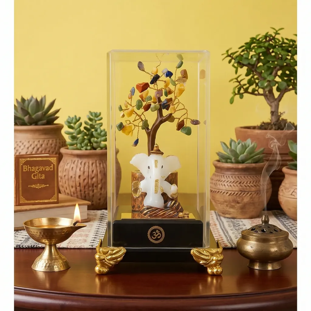Divine Ganesha Crystal Tree Figurine - Spiritual Home Decor 🕉️✨