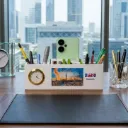 Dubai Tourism Edition: Premium Desktop Organizer with Clock 🏙️
