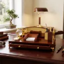 🖊️ Luxury Wooden Executive Desk Organizer – The Ultimate Workspace Statement