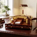 🖊️ Luxury Wooden Executive Desk Organizer – The Ultimate Workspace Statement