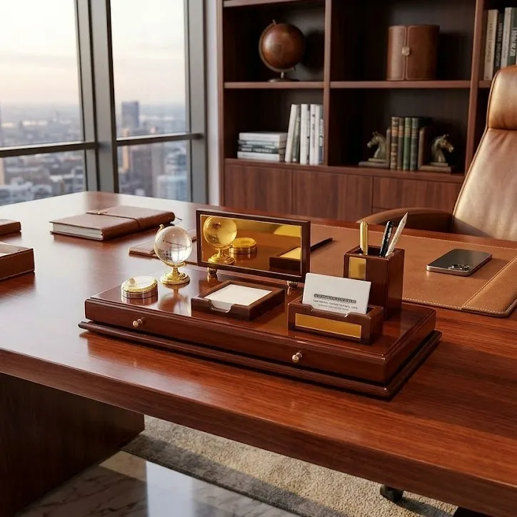Premium Handcrafted Wooden Executive Desk Organizer Set 🖋️💼