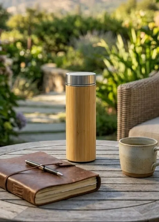 Bamboo & Stainless Steel Insulated Travel Flask