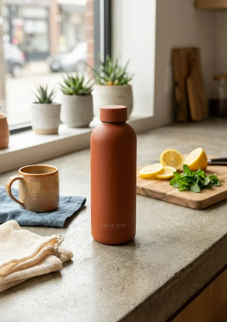 Matte Terracotta Insulated Stainless Steel Water Bottle – 500ml | Leak-Proof & BPA-Free