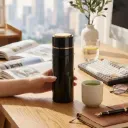 Premium Insulated Tea Infuser Thermos - SUS316 Stainless Steel Water & Tea Separation Bottle with One-Click Pop-Up Lid